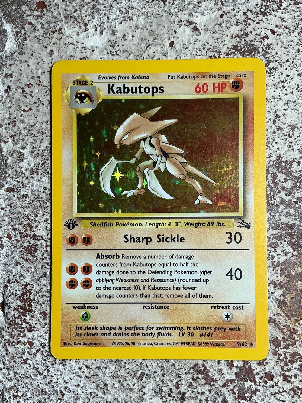 Kabutops Pokémon Trading Card – Yellow